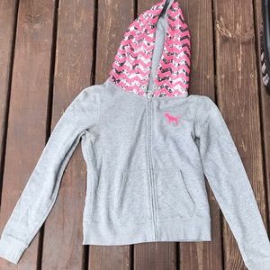 Pink zip up sweatshirt